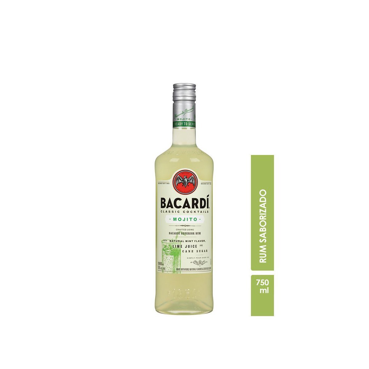 Rum Brasileiro Carta Branca Mojito Bacardi Garrafa 980ml Clube Extra