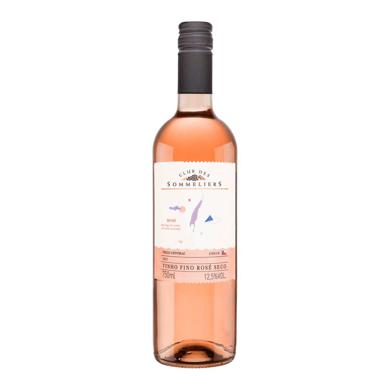 Vinho Chileno Rosé Seco Club Des Sommeliers Valle Central Garrafa 750ml