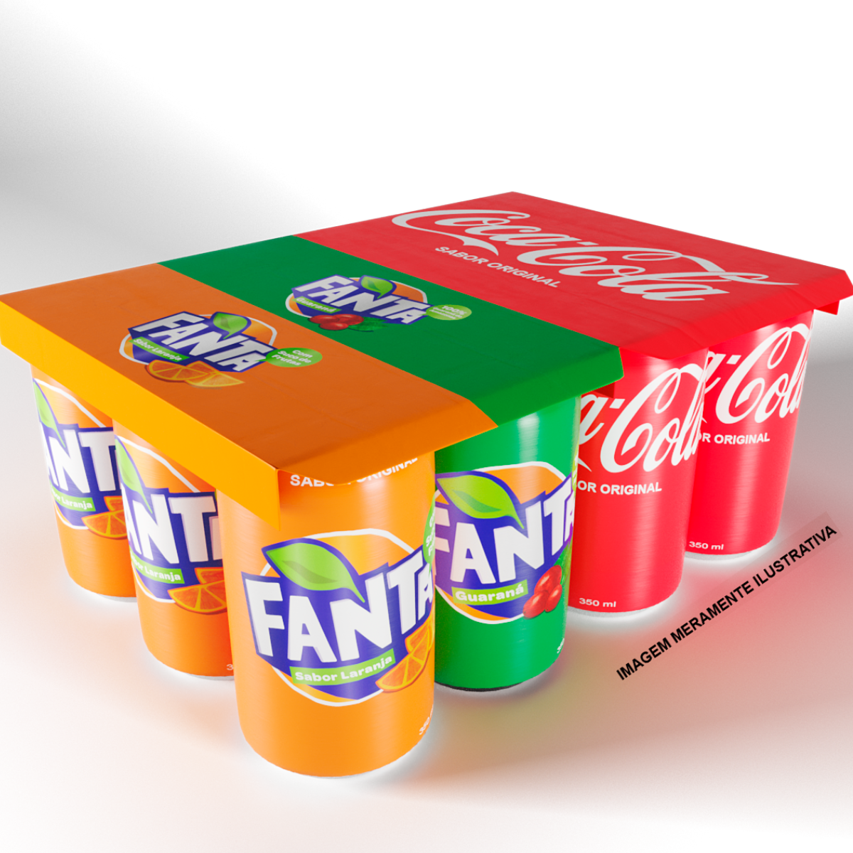 Pack Coca Cola Original Fanta Laranja E Fanta Guaran Lata Ml