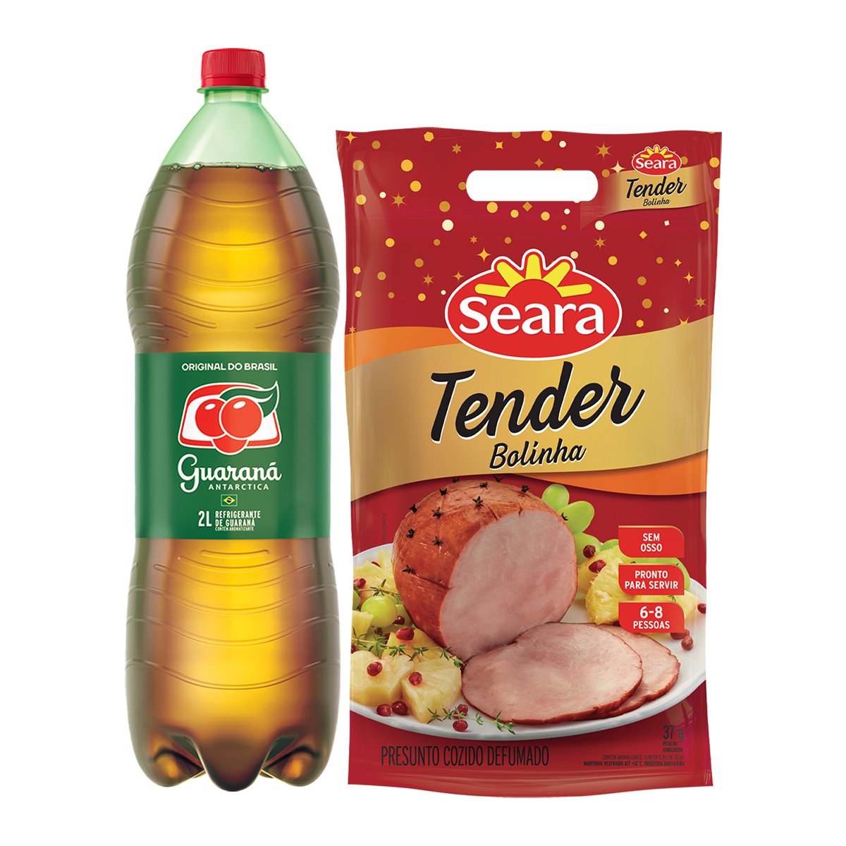 Tender suíno Seara Gourmet Refrigerante Guaraná ANTARCTICA Garrafa 2L