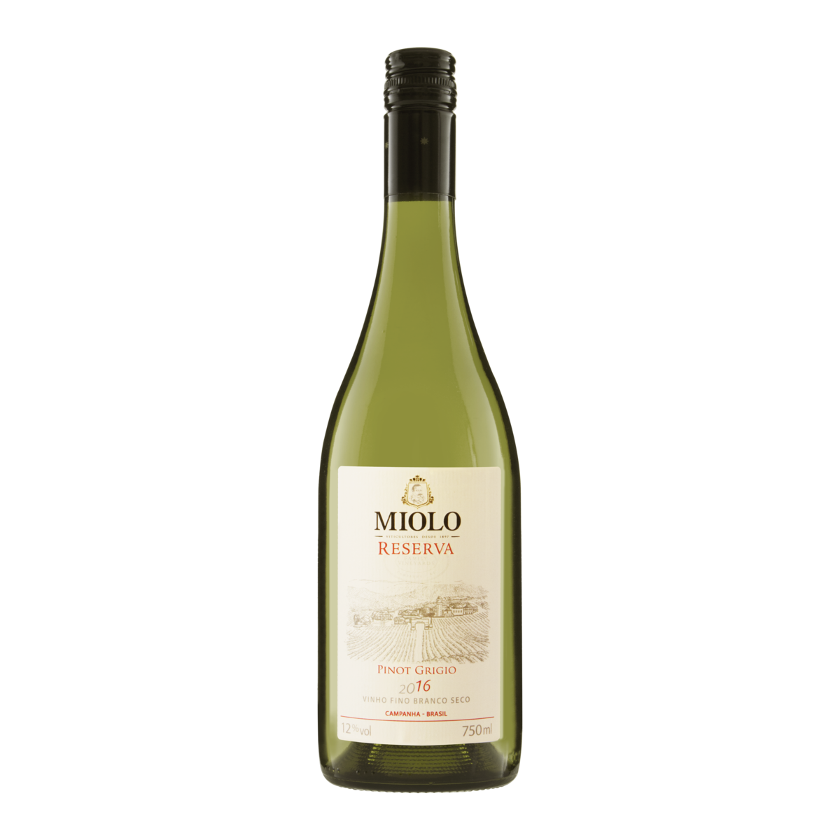 Vinho Brasileiro Branco Miolo Reserva Pinot Grigio Garrafa Ml