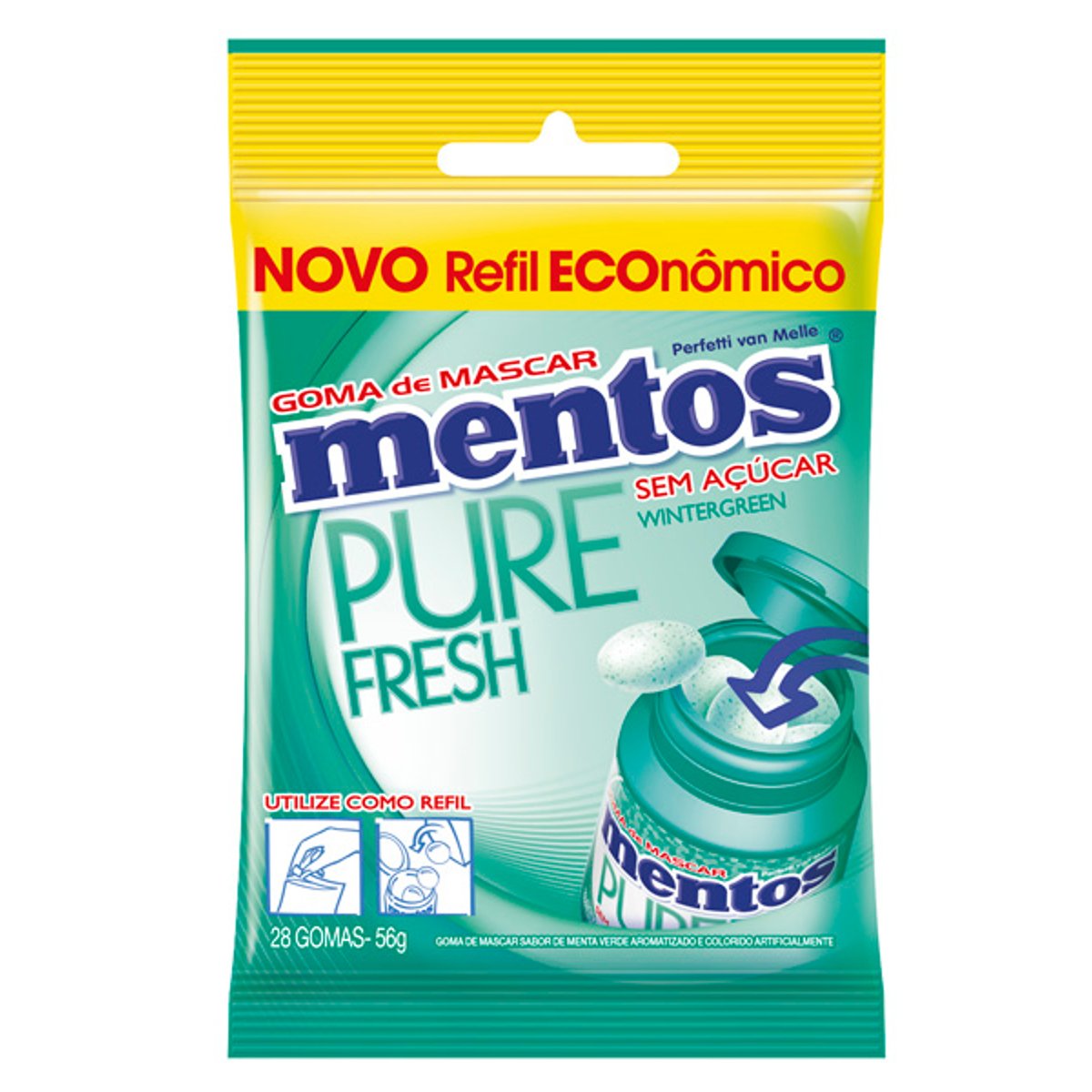 Goma De Mascar Pure Fresh Wintergreen Sem A Car Mentos Refil G