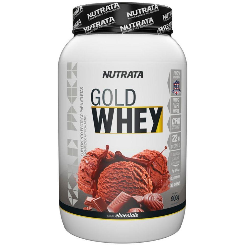 Gold Whey 3w 900g Nutrata Sabor Chocolate Clube Extra