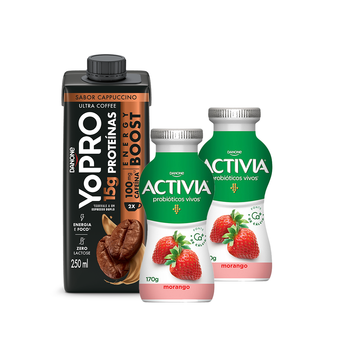 Kit Unidades Activia Liqu Do Morango G Yopro Energy Boost