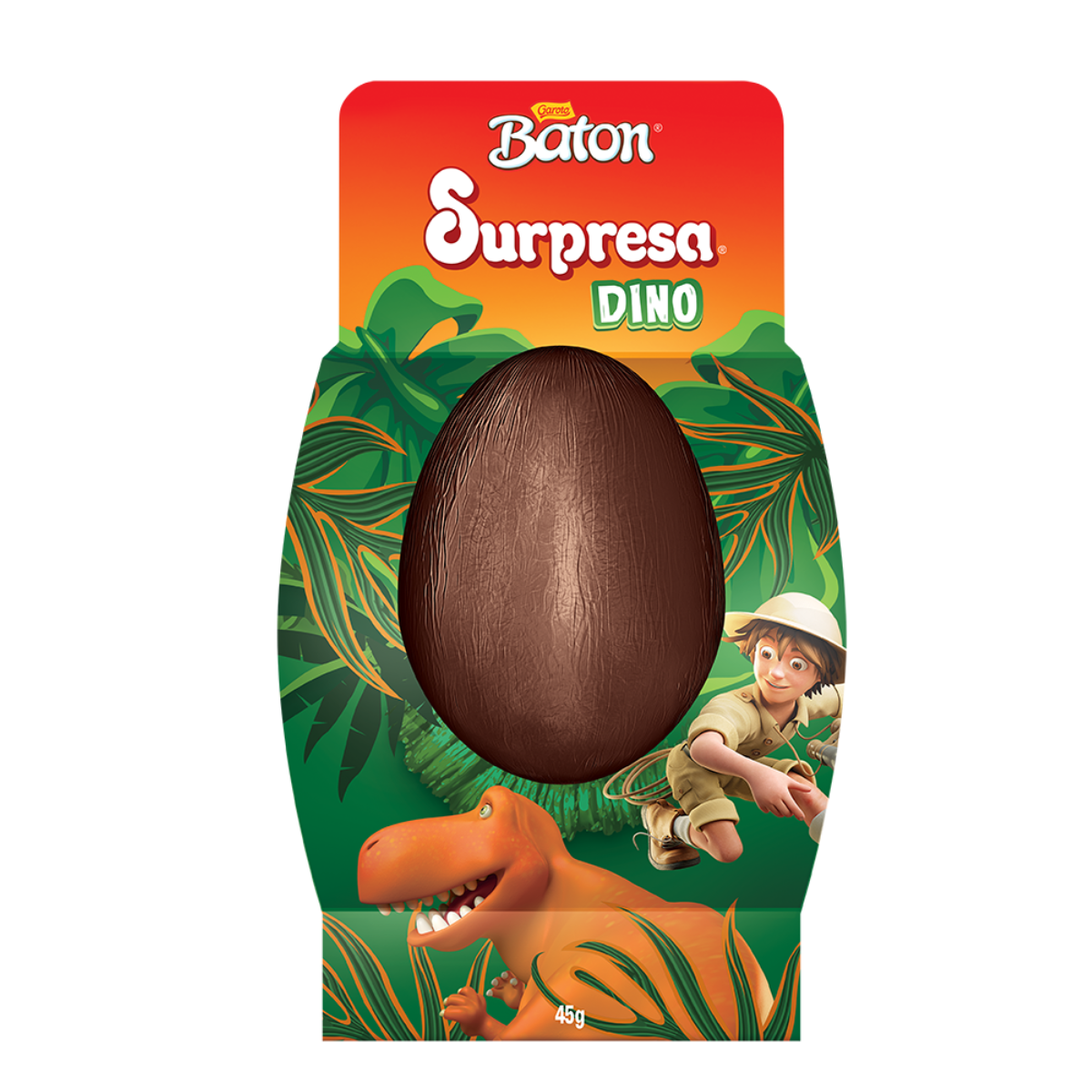 Ovo de Páscoa BATON Dino Chocolate ao Leite 45g Clube Extra