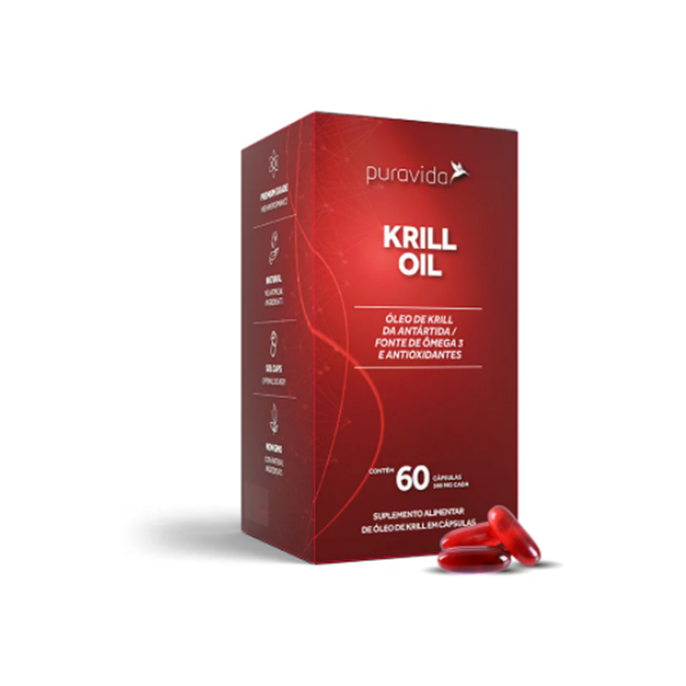 KRILL OIL FONTE SUSTENTÁVEL DE ÔMEGA 3 60CAP PURAVIDA Clube Extra