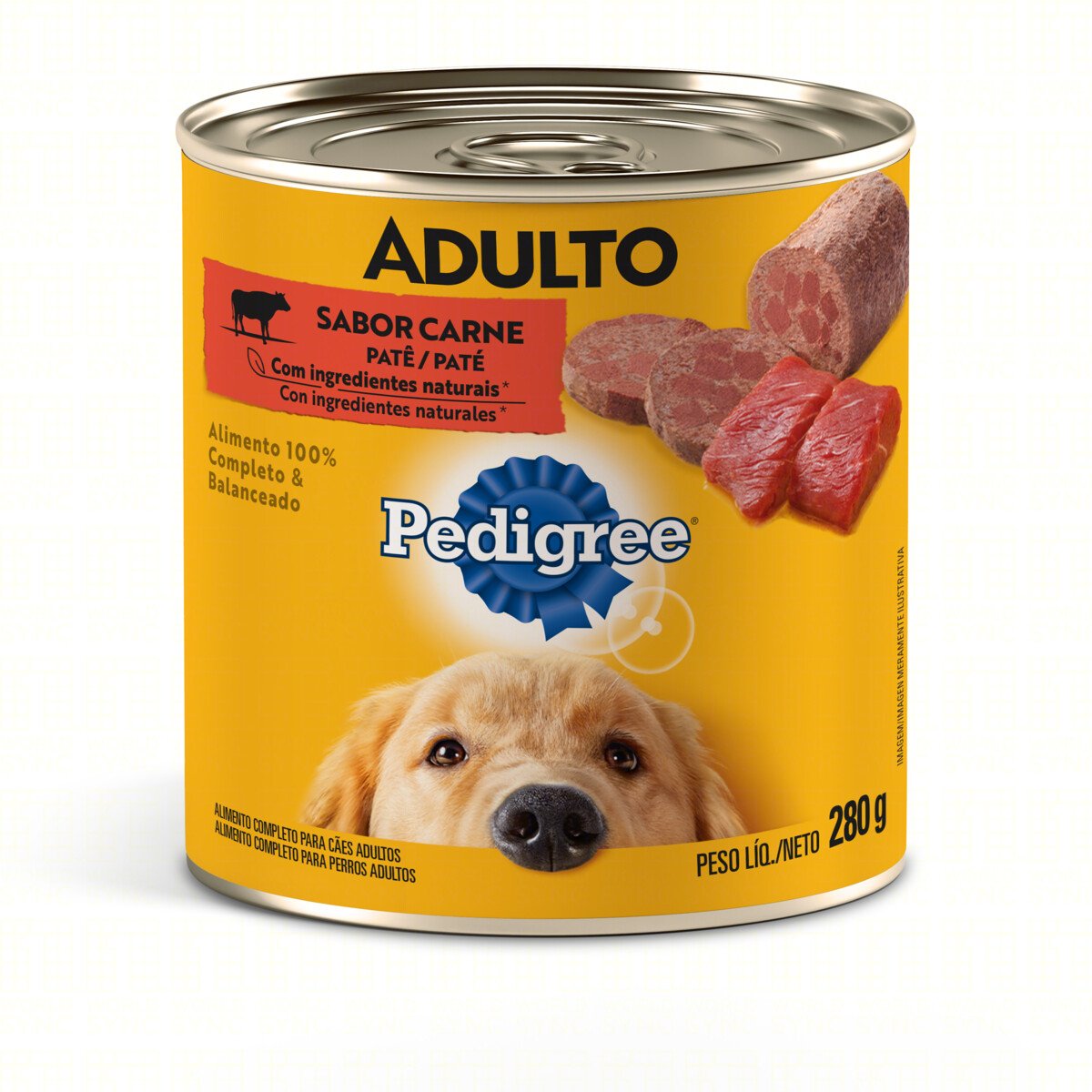 Patê para Cães Adultos Carne Pedigree Lata 280g | Clube Extra