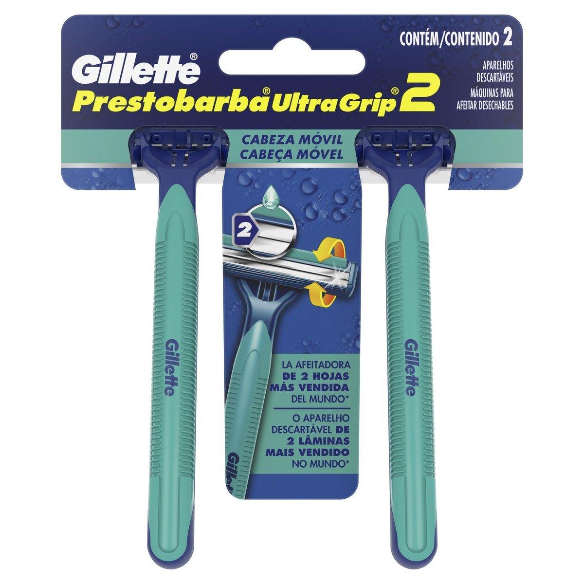 Aparelho De Barbear GILLETTE Prestobarba Ultra Grip Com 2 Unidades ...