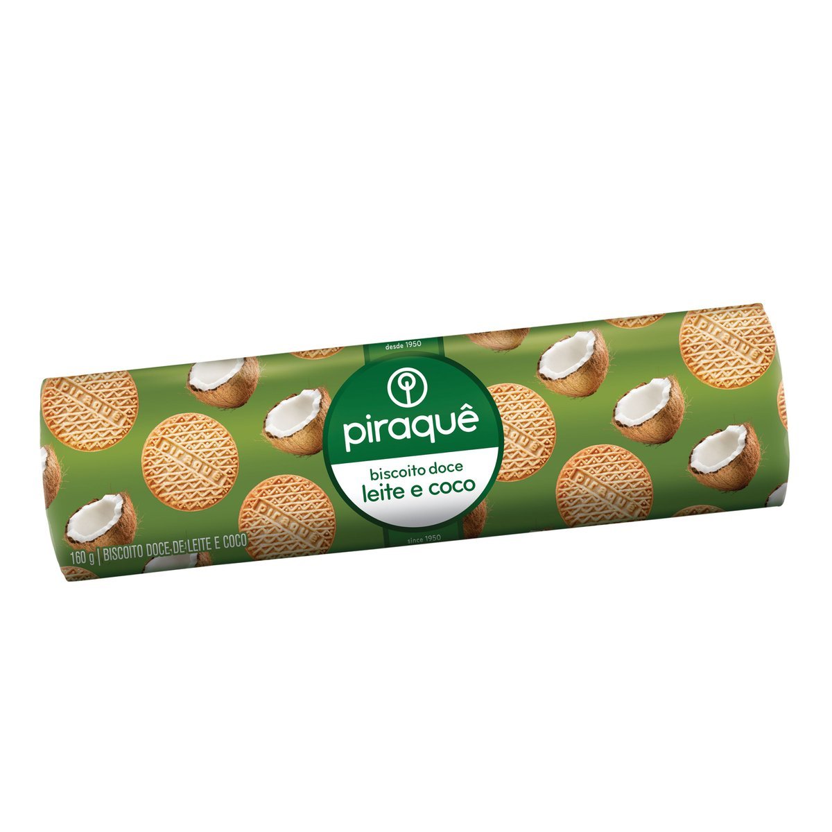 Biscoito PIRAQUÊ Leite Maltado E Coco 160g | Clube Extra