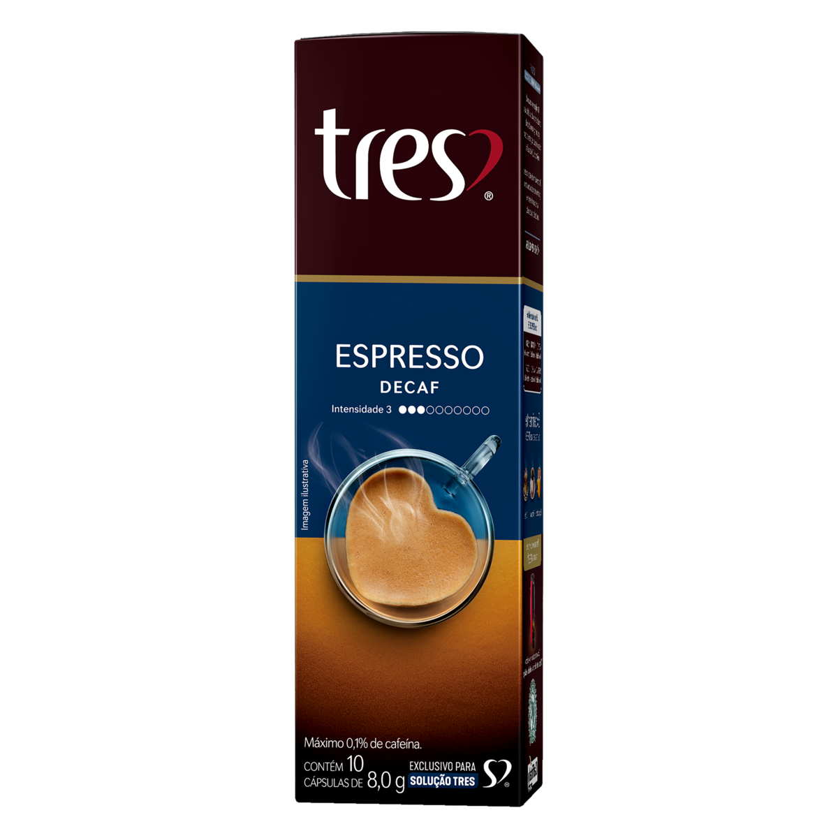 Cápsulas de Café 3 CORAÇÕES Descafeinado Caixa 8g Contém 10 Unidades |  Clube Extra