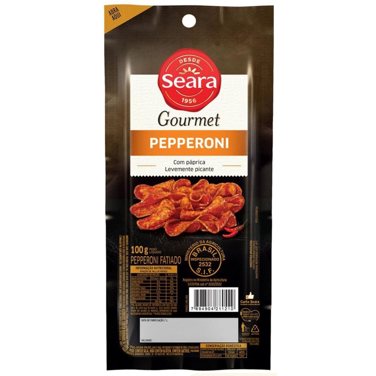 Pepperoni Fatiado SEARA Gourmet Pacote 100g Clube Extra