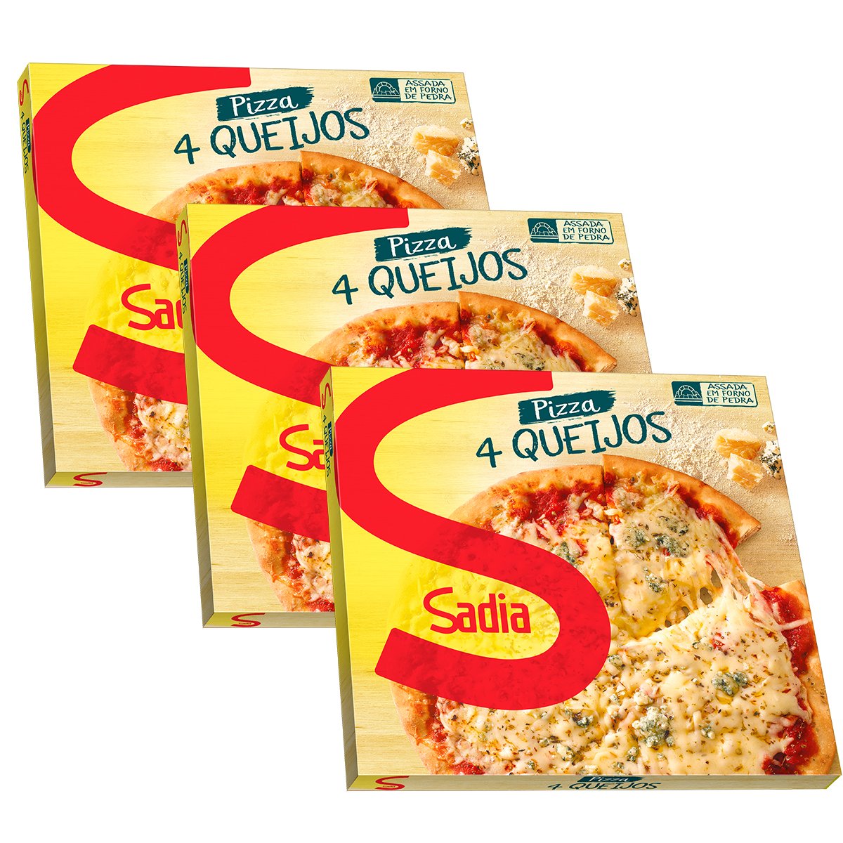 Combo: 3 Pizzas Congeladas 4 Queijos Sadia 460g | Clube Extra