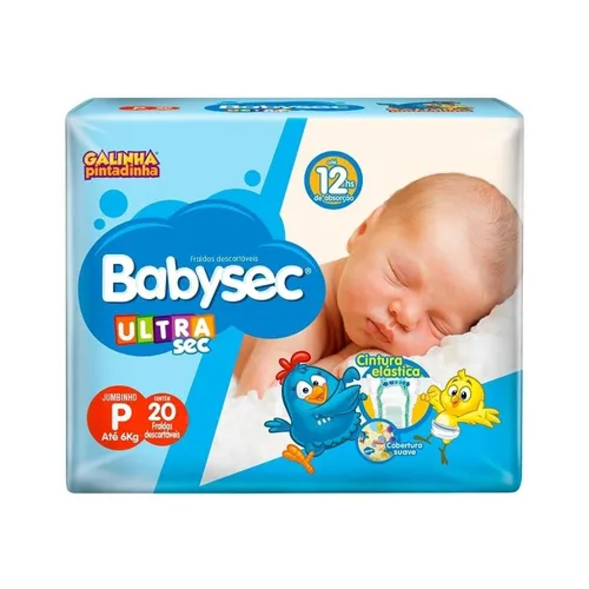 Fralda BABYSEC Ultra Galinha Pintadinha Tamanho P Pacote Com 20 