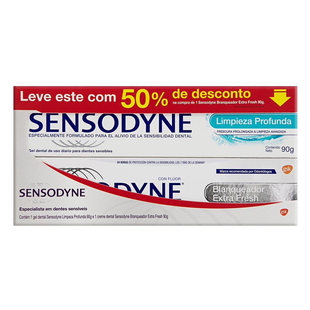 sensodyne kit com creme dental branqueador extra fresh