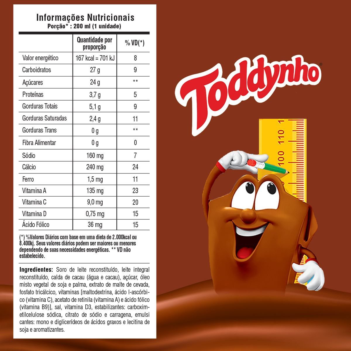 Achocolatado Toddynho 200Ml Caixa Com 20 Unidades