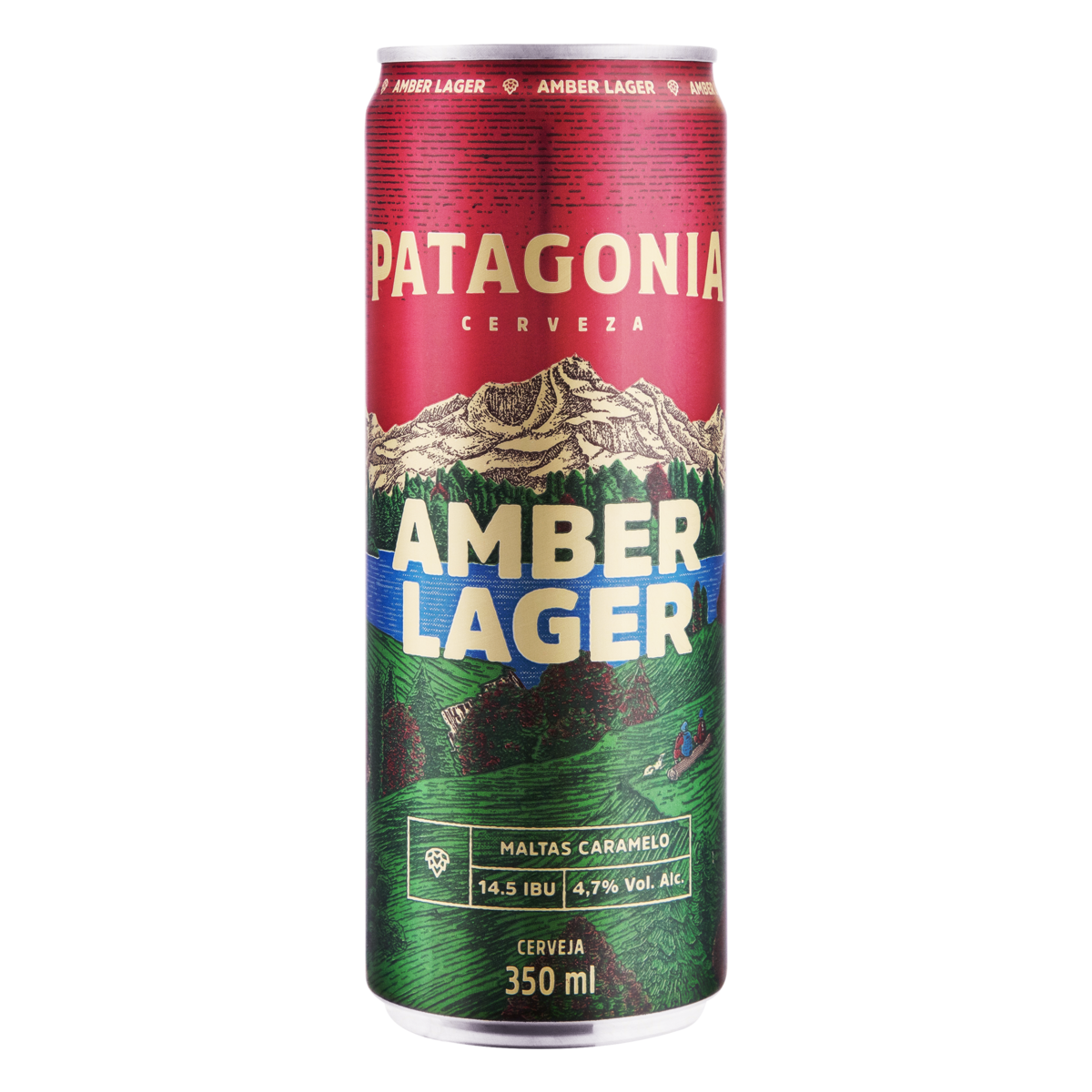 Cerveja Amber Lager Nacional Patagonia Lata Sleek 350ml