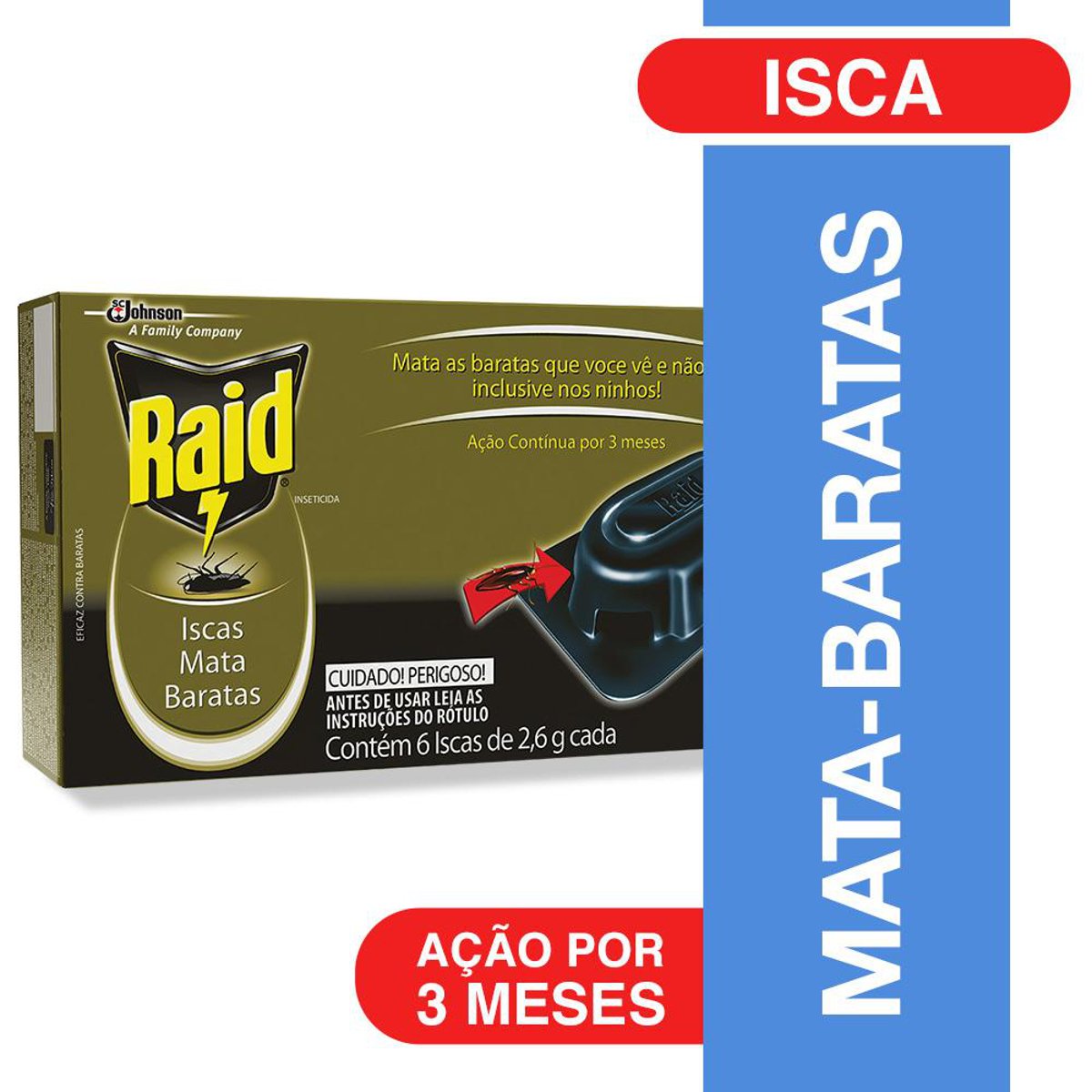 Iscas Mata Baratas Raid 6 Unidades De 2 6g Cada Clube Extra