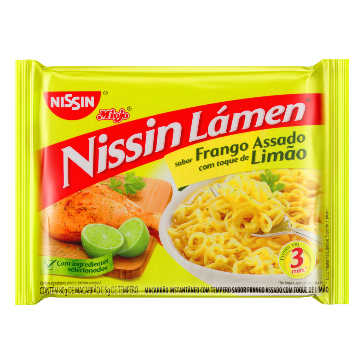 Macarrão Instantâneo De Frango Assado Nissin Miojo Lámen Pacote 85g 