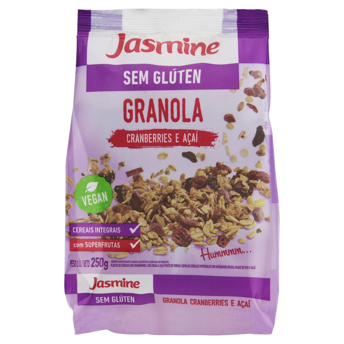 Granola Cranberries e Açaí sem Glúten Jasmine Pacote 250g Clube Extra