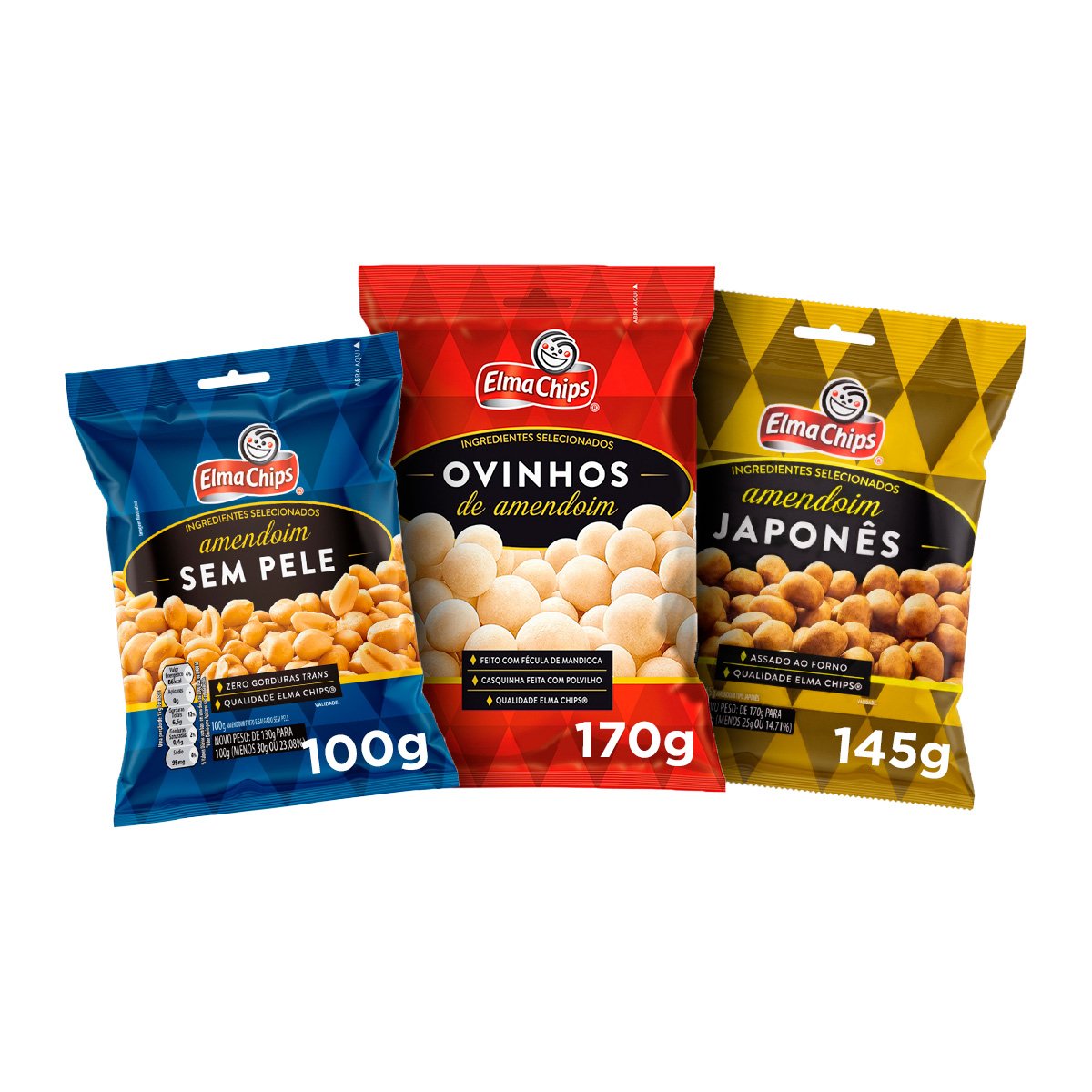 Kit Elma Chips Amendoim Sem Pele 100G + Amendoim Japones 145G