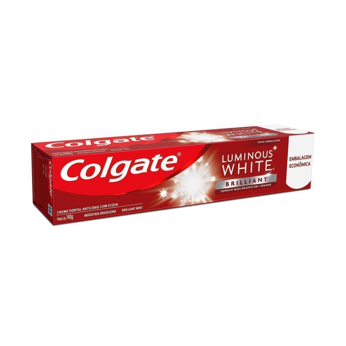 creme dental colgate luminous white brilliant 140g