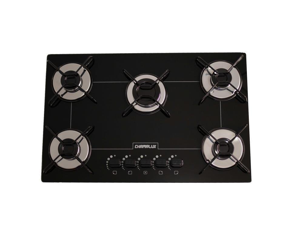 Fogão Cooktop 5 Bocas Ultra Chama Preto Bivolt Chamalux Clube Extra