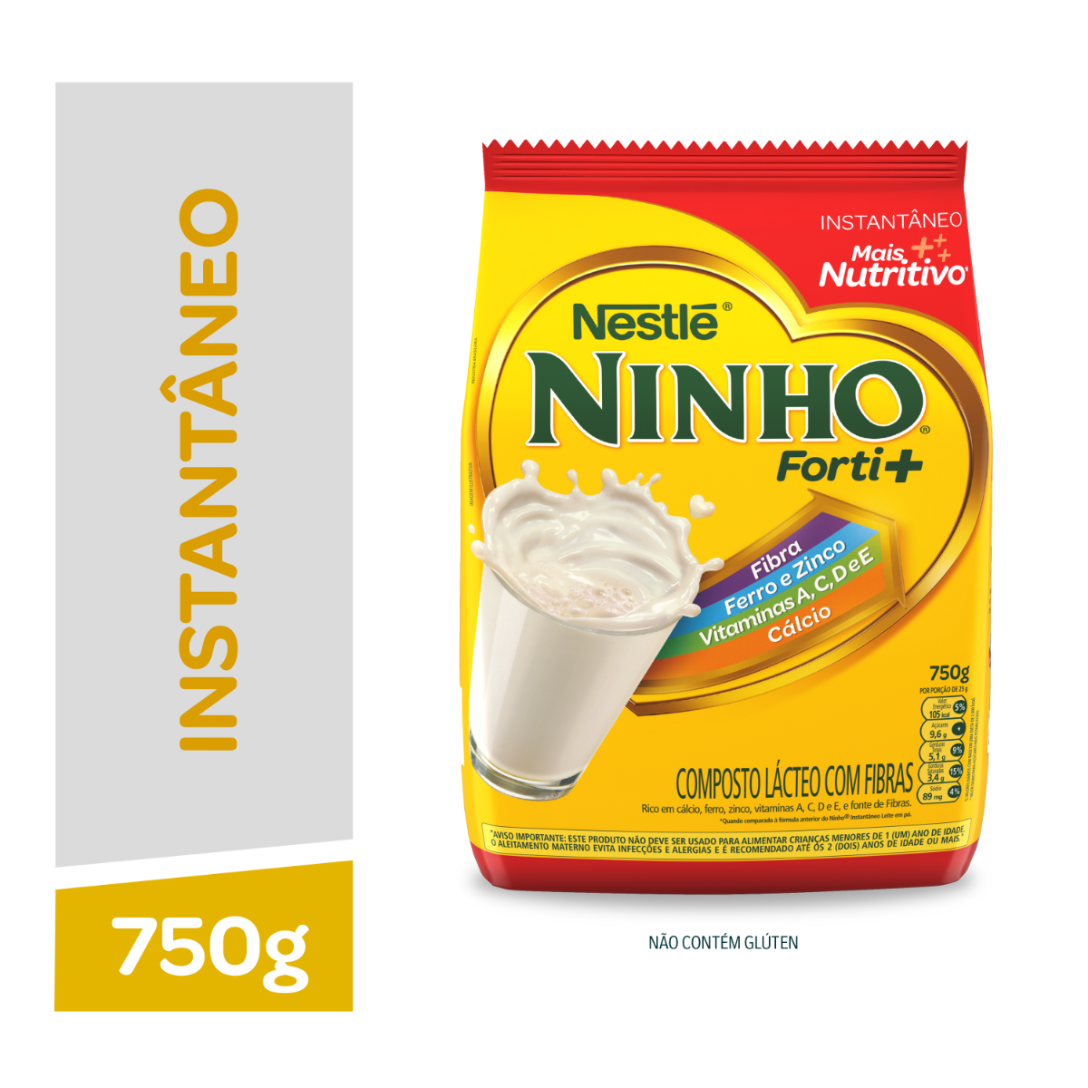 Composto Lácteo Ninho Forti+ Instantâneo Sachê 750g