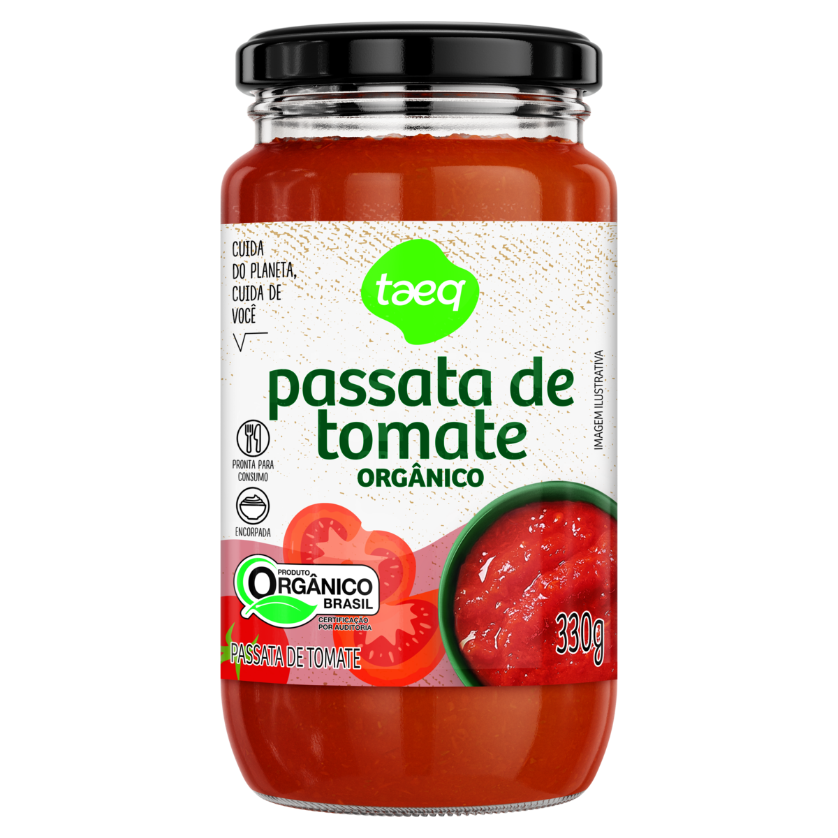 Molho de Tomate Passata Orgânico Taeq Vidro 330g