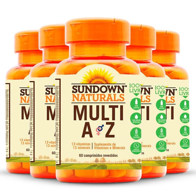 Kit 5 Multi A-Z Mix de Vitaminas e Minerais Sundown 60 cápsulas | Clube ...