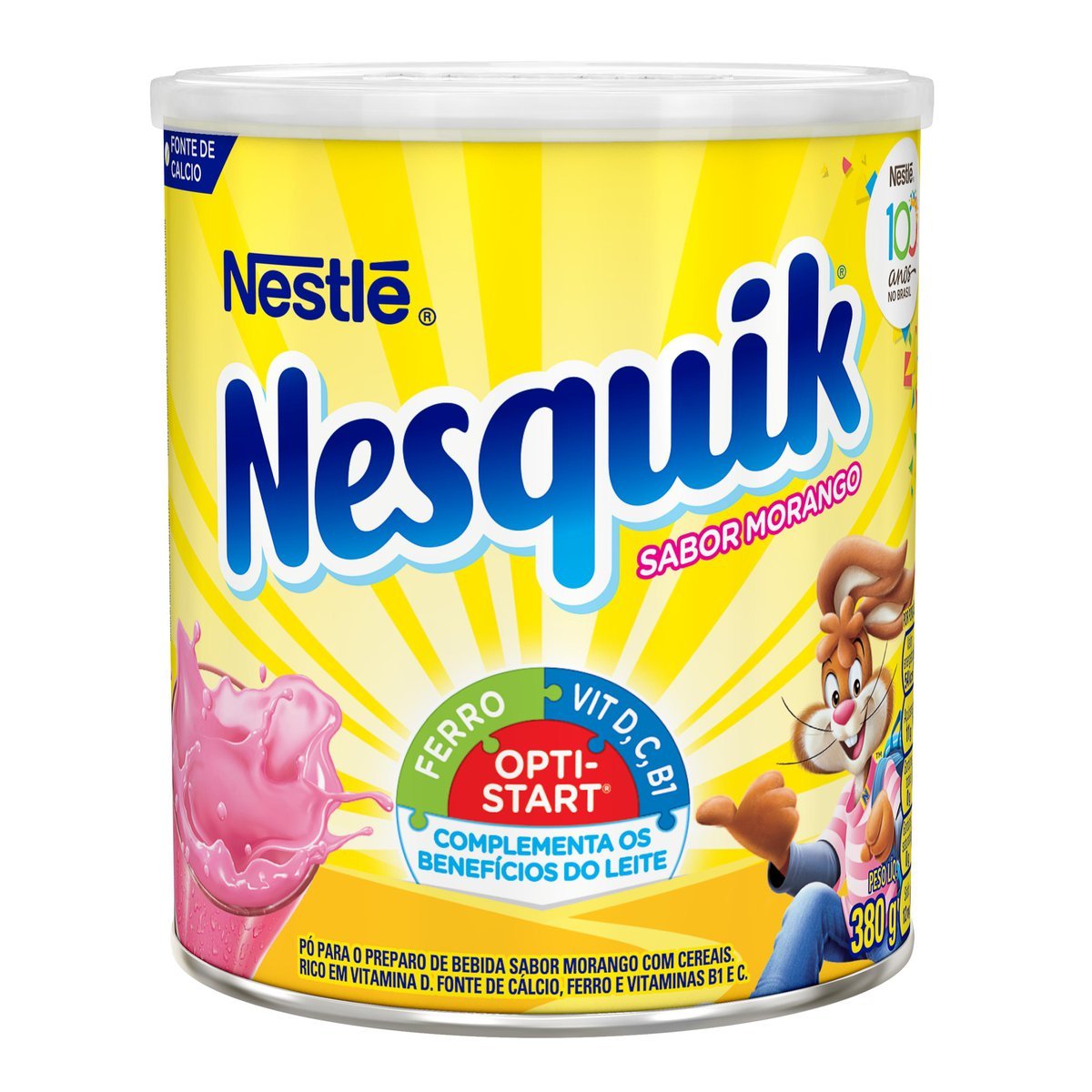 Achocolatado Em Po Nesquik Morango 380g Clube Extra