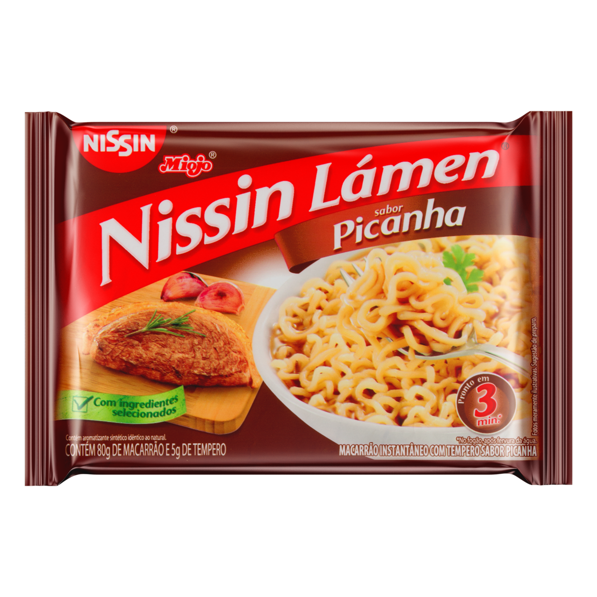 Macarrão Instantâneo De Picanha Nissin Miojo Lámen Pacote 85g Clube Extra