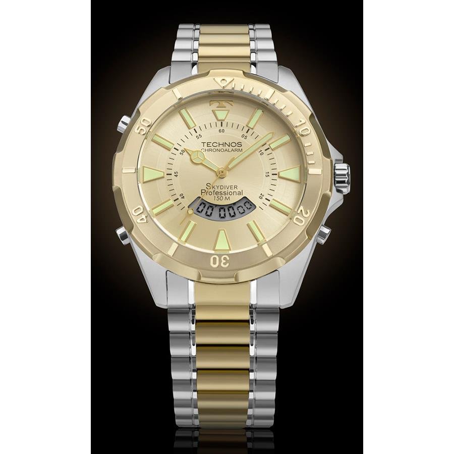 Relógio Technos Masculino Ref: Wt205gb/1x Skydiver Bicolor Grande | Clube  Extra