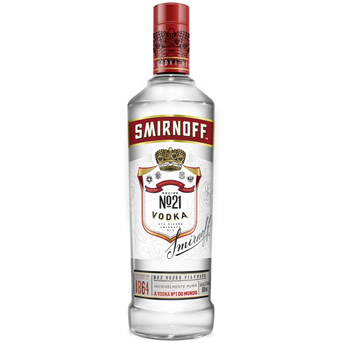 Vodka Destilada Smirnoff Garrafa 600ml