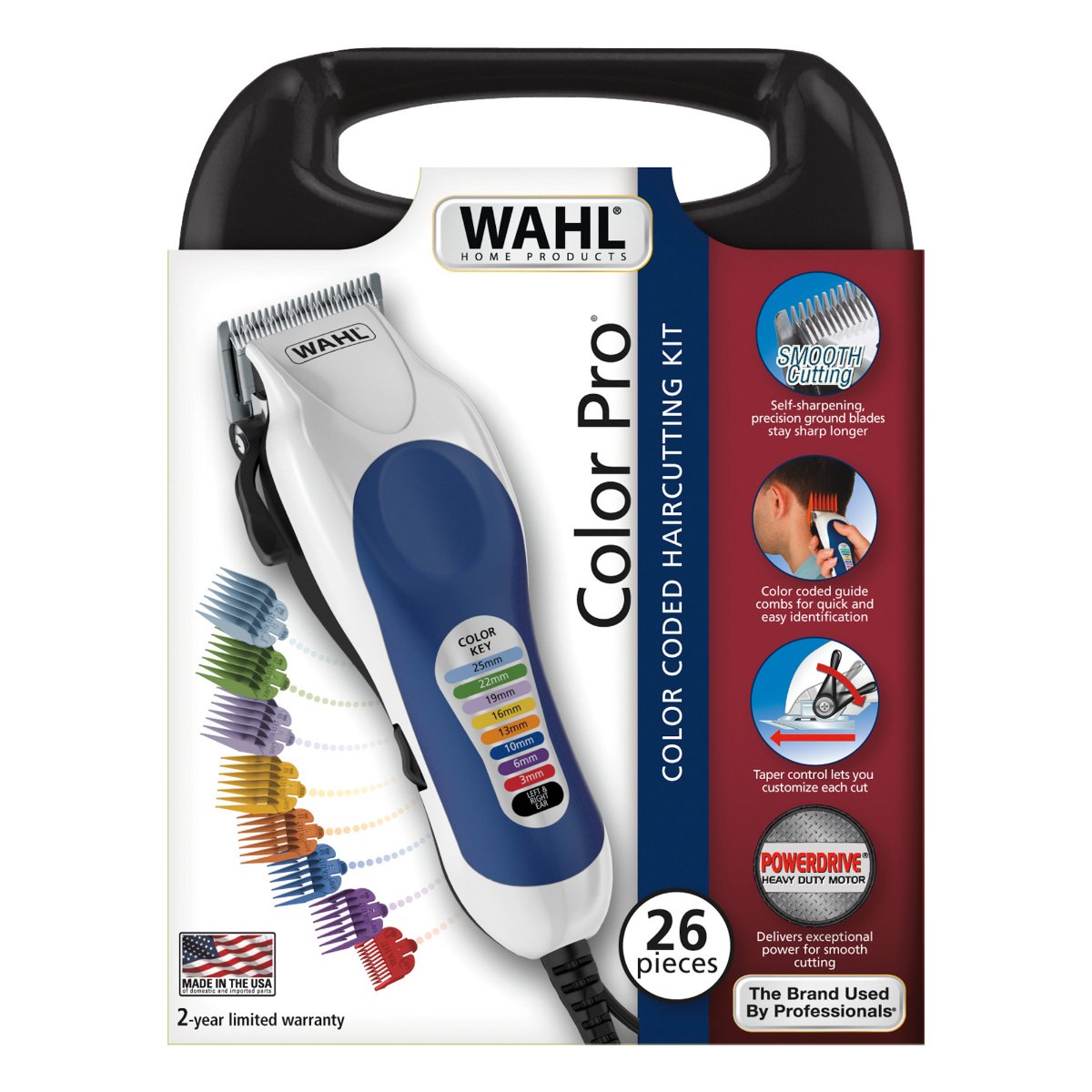 Máquina de Cortar Cabelos WAHL Color Pro Branco 220V | Clube Extra