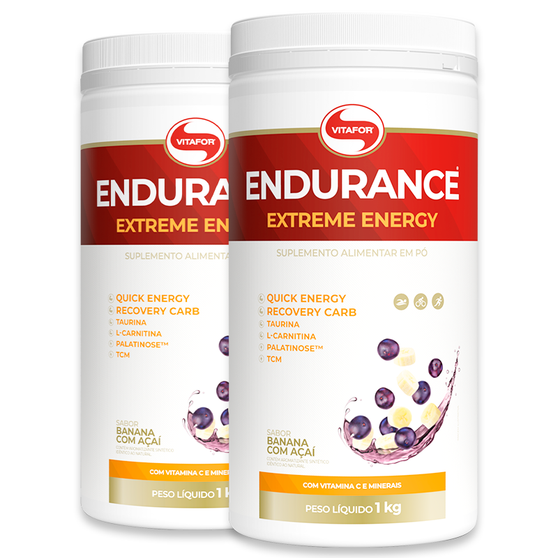 Kit 2 Endurance Extreme Energy 1000g Vitafor Banana com Açaí Clube